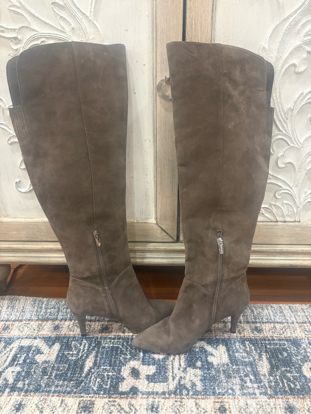 Over-the-Knee Suede Boots in Taupe — Elegant Knee-High Boot by Vince Camuto